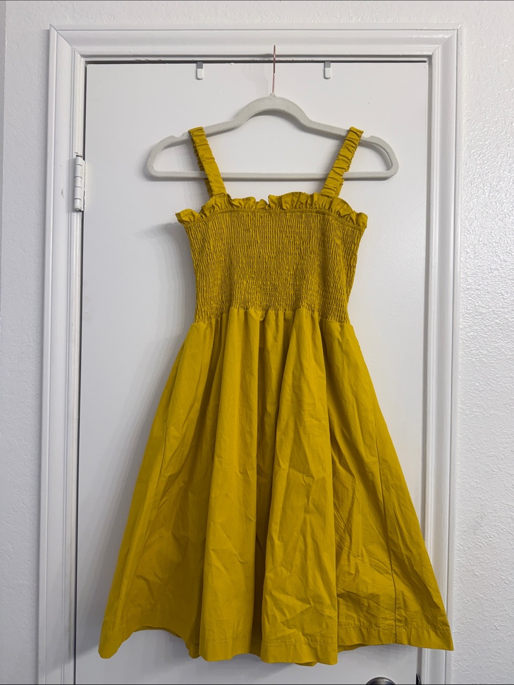 Pinch Mustard Yellow Smocked Sundress with Ruffle Straps